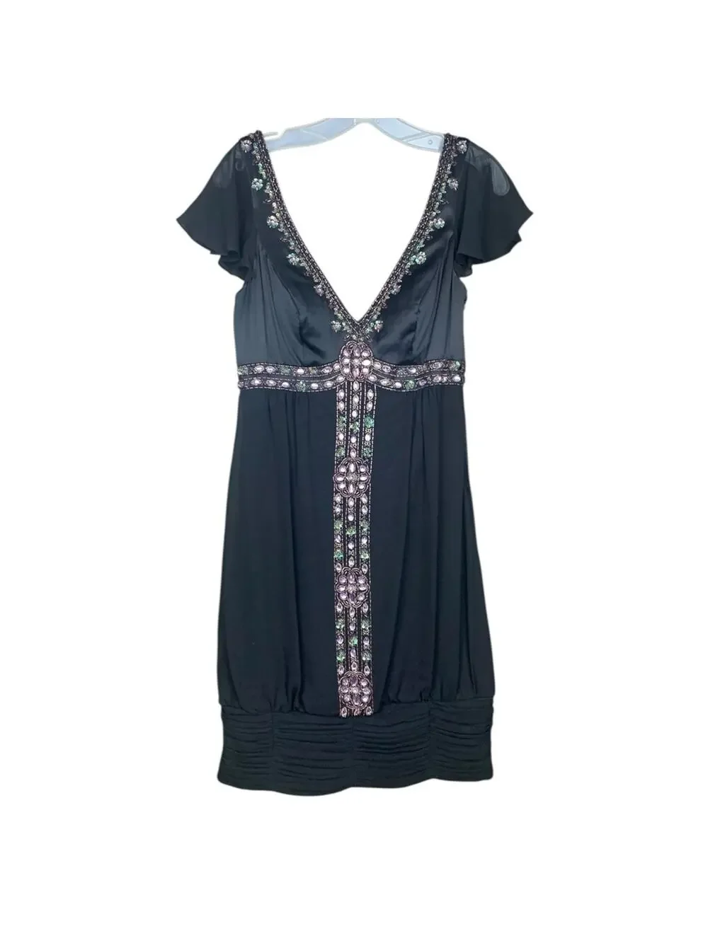 beaded crochet dress length dress features a Babaton Women's Revive Mini feature_Beading Color:Lilac